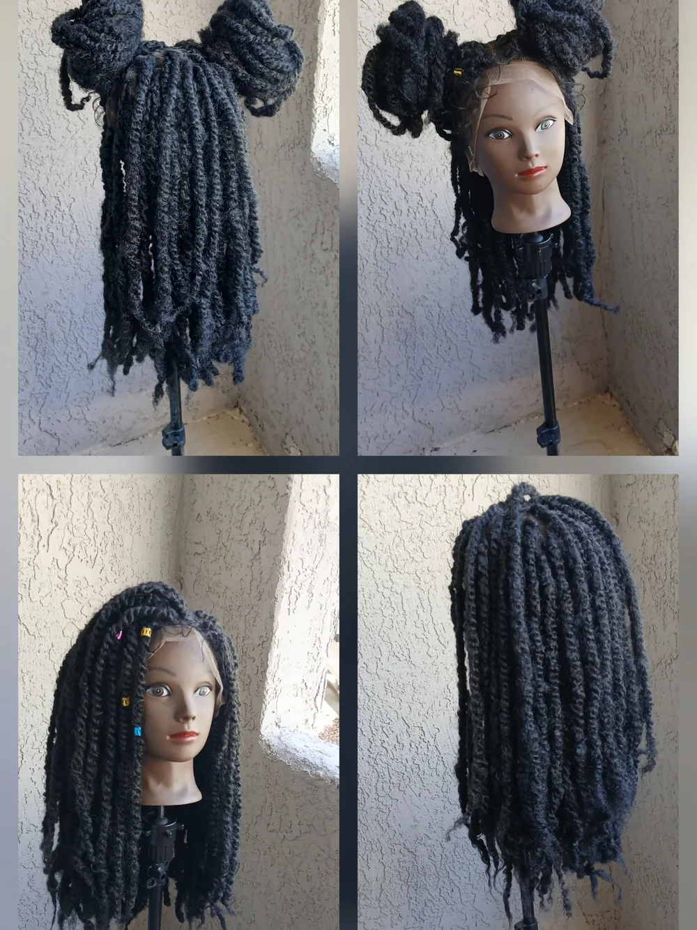 Black Passion Twist Wig with Bead Accents